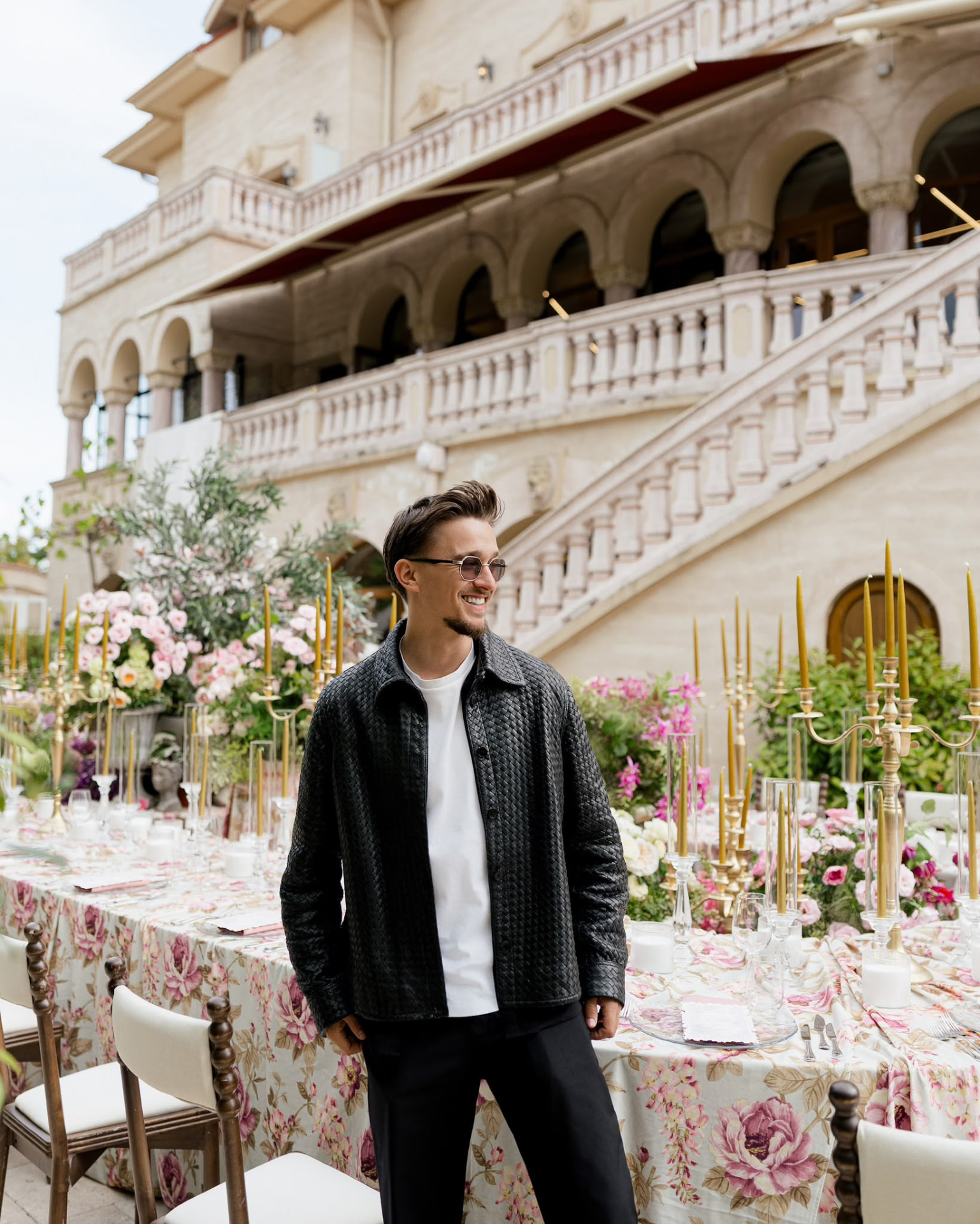 Andrei The Artist at a floral garden table setting